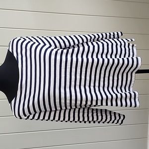 J.Crew navy & white stripe shirt